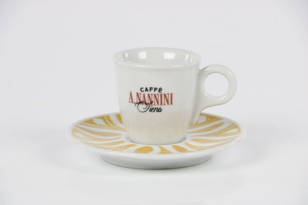 Caffe Nannini Espressotasse mit gelbem Unterteller