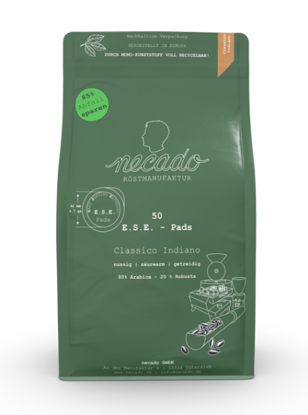 Necado Classico Kaffeepads für ESE mit 50 Stück Inhalt