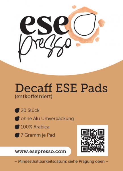 ESEpresso ESE Pads - 20 Stück 7g je Pad
