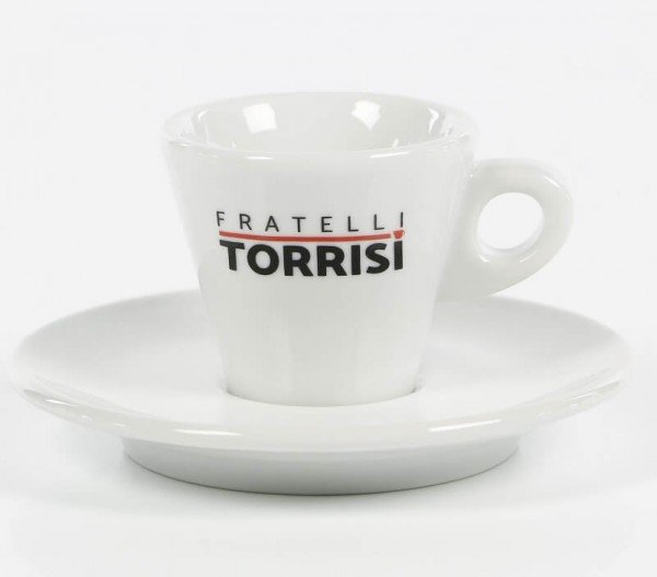 Torrisi Espressotasse mit Unterteller Zylinder neues Logo
