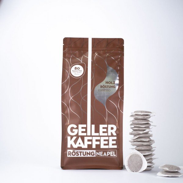 PREMIUM KAFFEE - GEILER KAFFEE - NEAPEL 80 x 7gr ESE Pads - ohne Alu Umverpackung