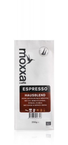 Moxxa Espresso 250g Bohnen - 100% BIO und FAIRTRADE - DE-Öko-037