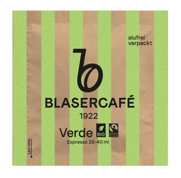 Blasercafé Verde BIO Fairtrade CH-BIO-006, 200 ESE-Pads neue Verpackung