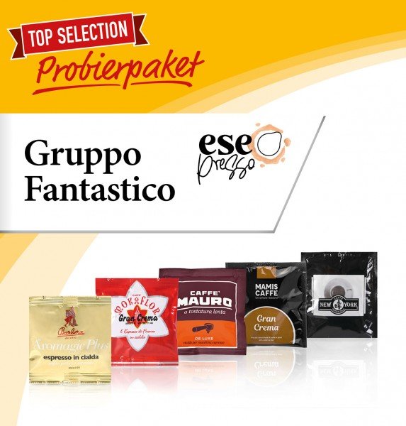 Kaffeepad ESE Probierpaket Gruppo Fantastico 25 Stück von 5 Röstern