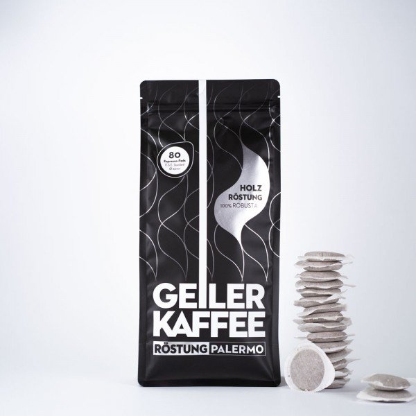 PREMIUM KAFFEE - GEILER KAFFEE - PALERMO 80 x 7gr ESE Pads - ohne Alu Umverpackung
