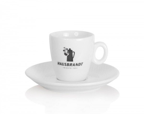 Original Hausbrandt Caffe Espressotasse mit neuem schwarzem Logo