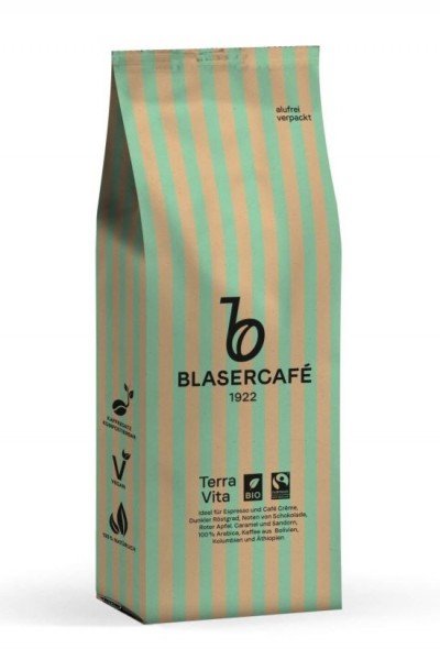 Blasercafe Terra Vita 1kg Espressobohnen neue Verpackung
