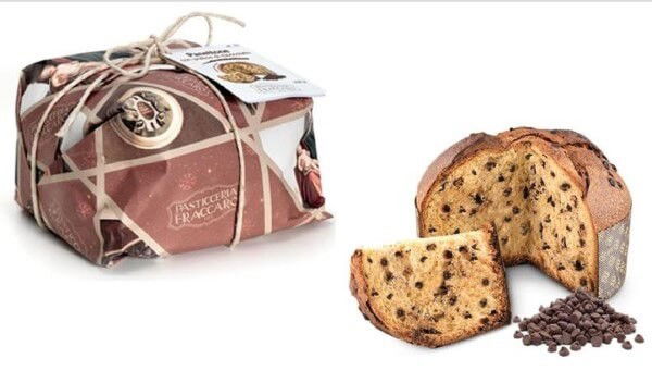 Fraccaro Panettone Con Praline Di Cioccolato handgemachte Verpackung mit Anschnitt