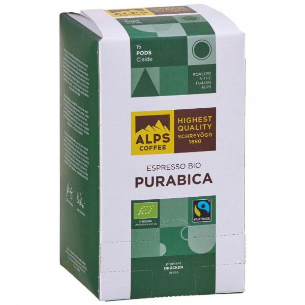 ALPS COFFEE Espresso Bio Purabica 15 ESE-Pads IT-BIO-006