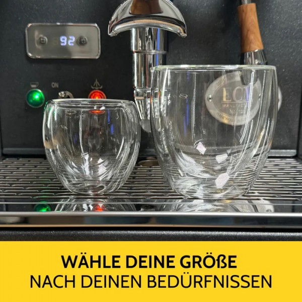 Coyooco Kaffegläser doppelwandig im Doppelpack in 2 Größen