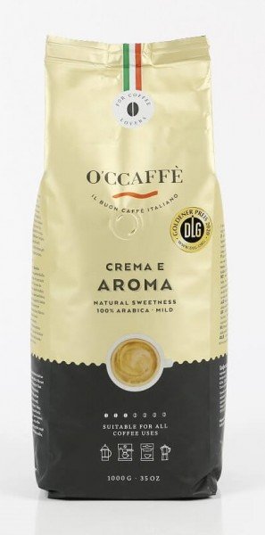 O'CCAFFÈ Espresso CREMA E AROMA 100% Arabica 1kg Bohnen