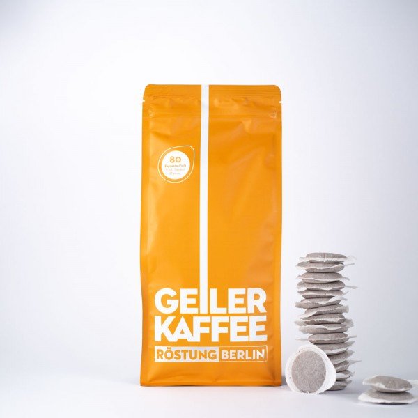 GEILER KAFFEE Berlin mit 80 ESE Kaffeepads in Großverpackung ohne Aluverpackung