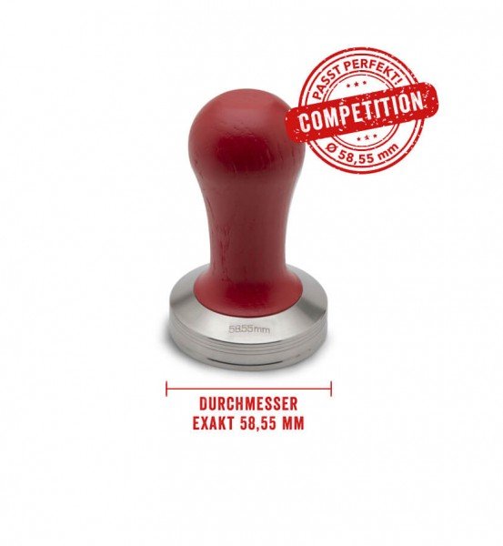 Lelit Tamper 58,55mm - roter Griff - Competition
