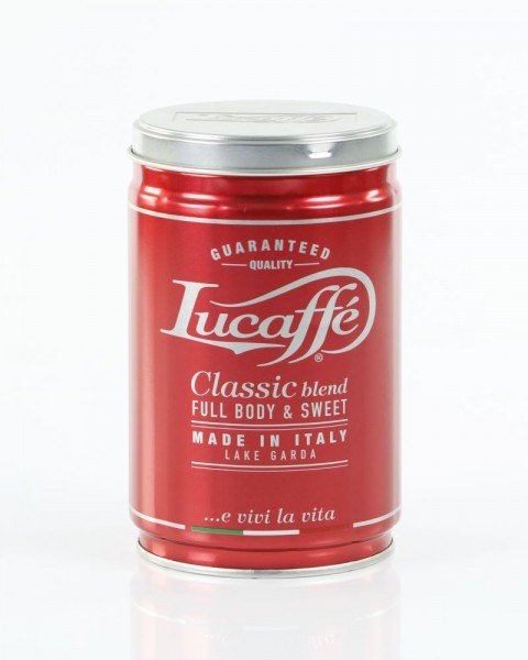 Lucaffe Classico gemahlen in 250g Dose neustes Design