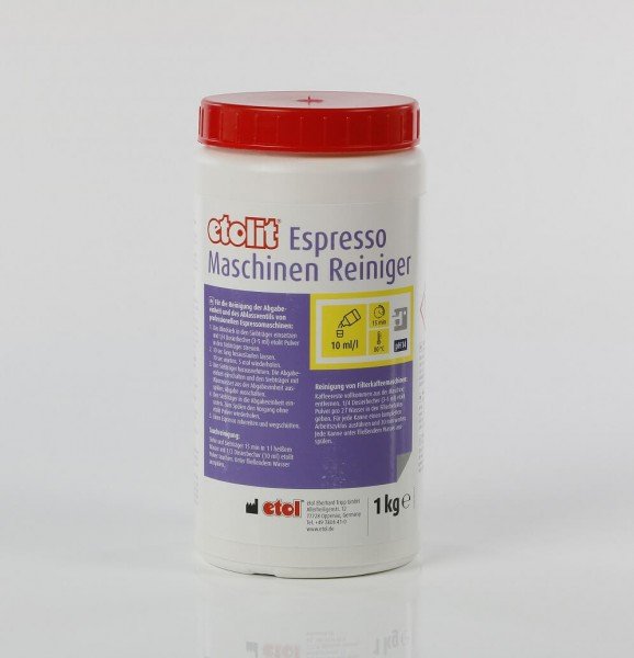 Etolit Fettlöser Pulver 1kg Dose zum Rückspülen bei Espressomaschinen Brühgruppen