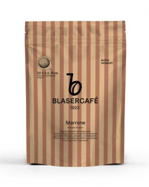 Blasercafe Marrone ESE Kaffeepads 20 Stück neue Verpackung