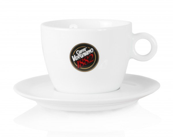 Caffè Vergnano Milchkaffeetasse mit Unterteller