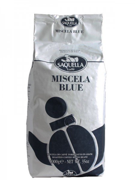 Saquella SEspresso Miscela Blue silberne Verpackung 1kg Bohnen